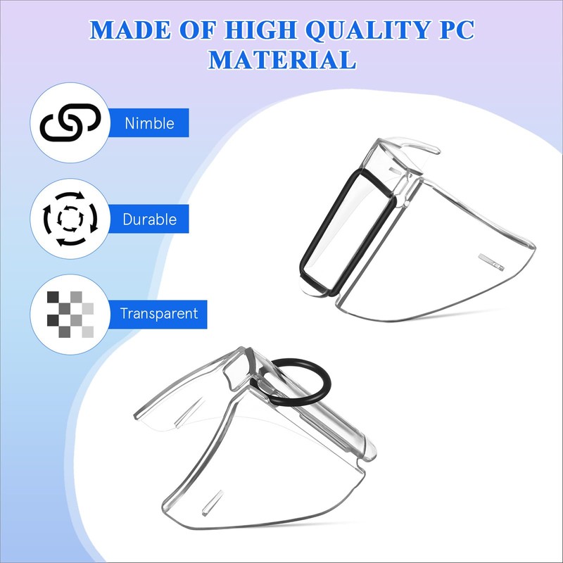 2 Pairs Transparent Side Shields for Safety Glasses Easy Install