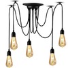 YNXing Vintage Edison Pendant Light Adjustable Pendant Lamp Industrial Lights Black Chandelier 1/3/5/6 Head (5 Lamp Holders)