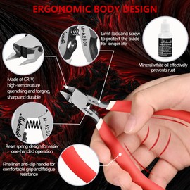 Sprue Cutter for Plastic Model, mshandto 4.7" Ultra Thin Single Blade Model Nipper, Gundam Model Hobby Nippers Kit, Wire Cutters for Repairing Plastic Model with Mineral White Oil M-A2309