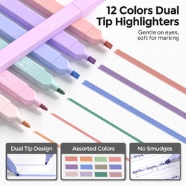 Nicpro 39 PCS Aesthetic School Supplies with Cute Pink Pencil Case, 12 Pastel Highlighters, 5 Quick Dry Black Ink Pens, 6 Mechanical Pencil 0.5 & 0.7 mm for Girls Student Stationary College Essentials
