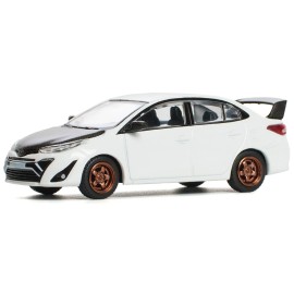 DCD for Toyota GR Vios 1/64 Scale Diecast Model Car White Sport Car with Carbon Hood by Pop Race