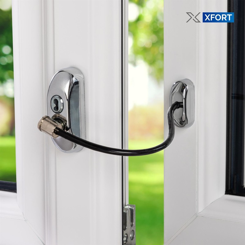 XFORT 4 Pack Viper Key Locking Cable Window Restrictor in