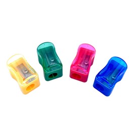 Septal Plastic Sharpener Set 4 Pcs Pencil Sharpeners with Cover Assorted Colours Single Hole for School Home Office