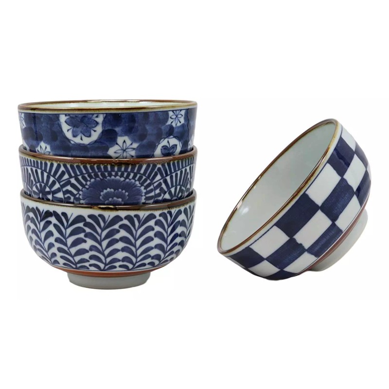 Fuji Merchandise Corp Japanese Shades Of Blue Artistic Porcelain Bowls