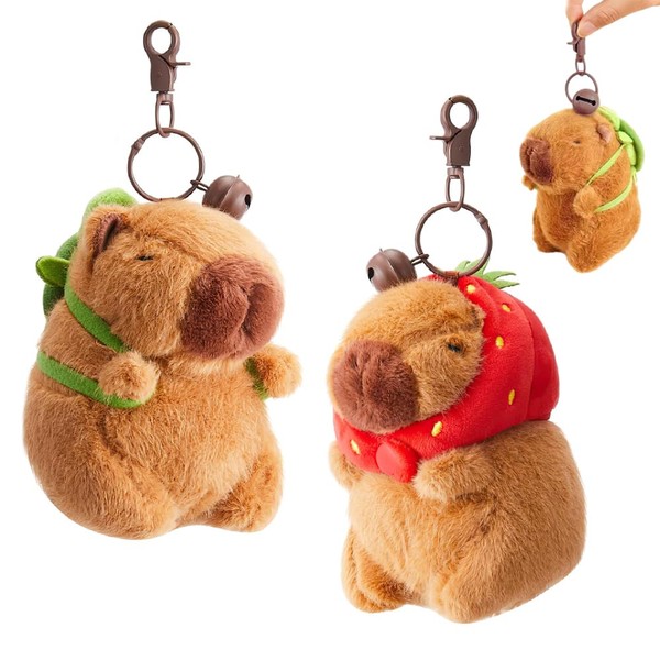 SKIKHN Capybara Plush Keyring, Pack of 2 Capybara Cuddly Toy