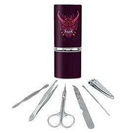 Japanese Horned Demon Mask Oni Stainless Steel Manicure Pedicure Grooming Beauty Care Travel Kit