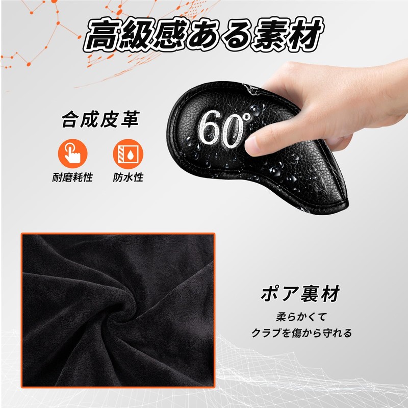 Golf Wedge Cover Magnetic Club Head Cover Set 3pcs (52°