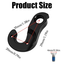 Bike Tail Hook Aluminium Alloy Rear Gear Hange Black Rear Gear Mech Frame Tail Hook with Screws Tail Derailleur Mech Hanger for Bicycle Bikes Cycling