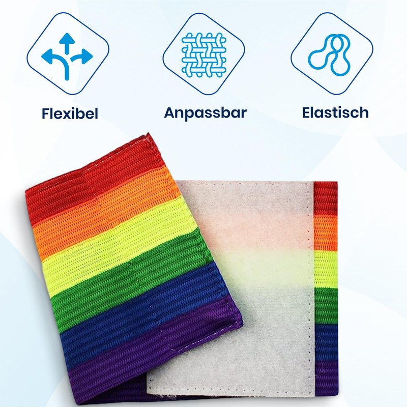 Sportacular Gear 5 Rainbow Bracelets with Velcro Fastening, Individually Adjustable,