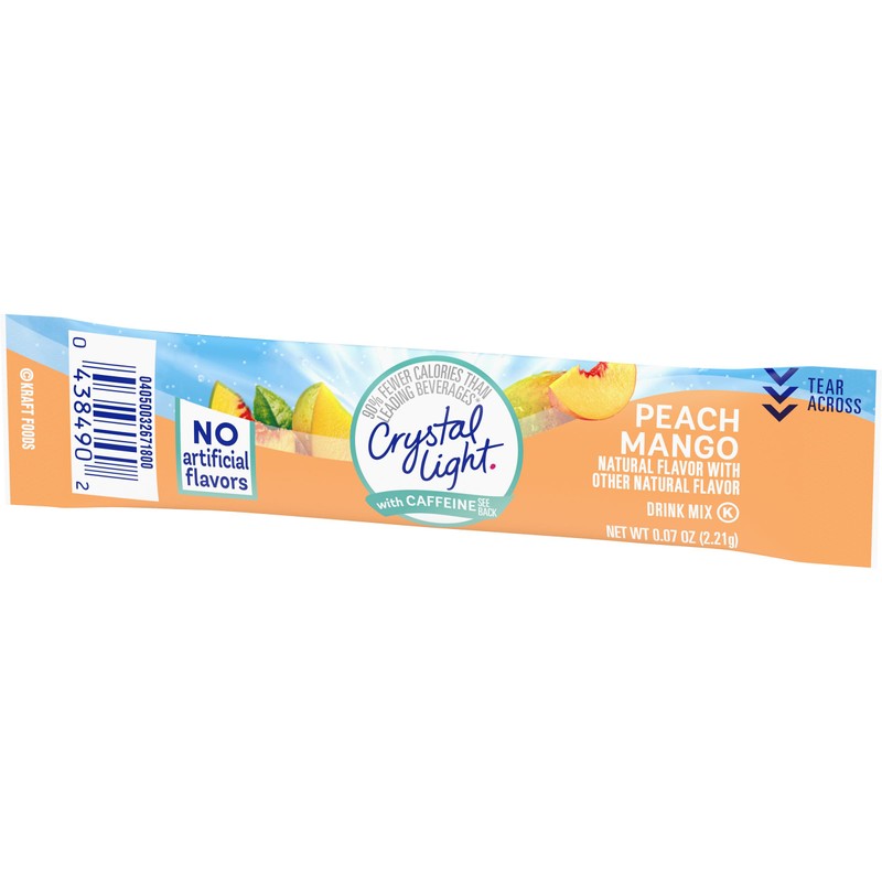 Crystal Light Peach Mango On-The-Go Powdered Drink Mix with Caffeine,