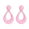 Chanaiqw Teardrop Handmade Statement Raffia Earrings Cute Boho Rattan Dangle