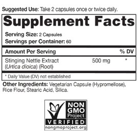 Natural Choice Botanicals Stinging Nettle Root Extract Supplement - 120 Capsules, 2 Month Supply