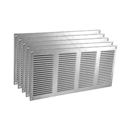 Vent Systems 16" x 8" Inch (Overall Dimensions) Pack of 5 - Galvanized - Air Vent Cover Metal Air Return Grill with Built-in Pest Guard Screen HVAC Vent Duct Cover for Home Improvement