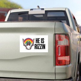 SODAVA [7.5"x4.5"] He is Rizzin Magnet, Inspirational, Funny, Spiritual, Christian, Christianity, Jesus Christ Car Magnet, Truck Fridge Magnetic Stickers Decal Bumper Magnet, Birthday Gift