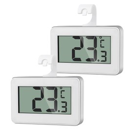 AiQInu 2 Mini Thermometer Fridge Digital, Fridge Thermometer Indoor, Freezer Thermometer, Thermometer with Frost Alarm