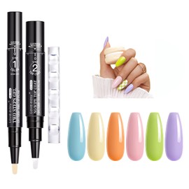 Love easy Hema Free Gel Nail Polish Pen Set 6 pcs - Sweets Color Series, No Need Base Coat Nail Polish Pen