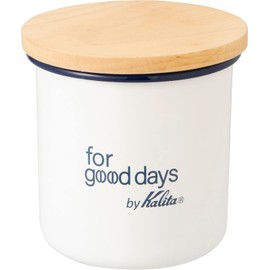 ForGoodDays Carita Enameled Canister, Round 8.8 oz (250 g), White