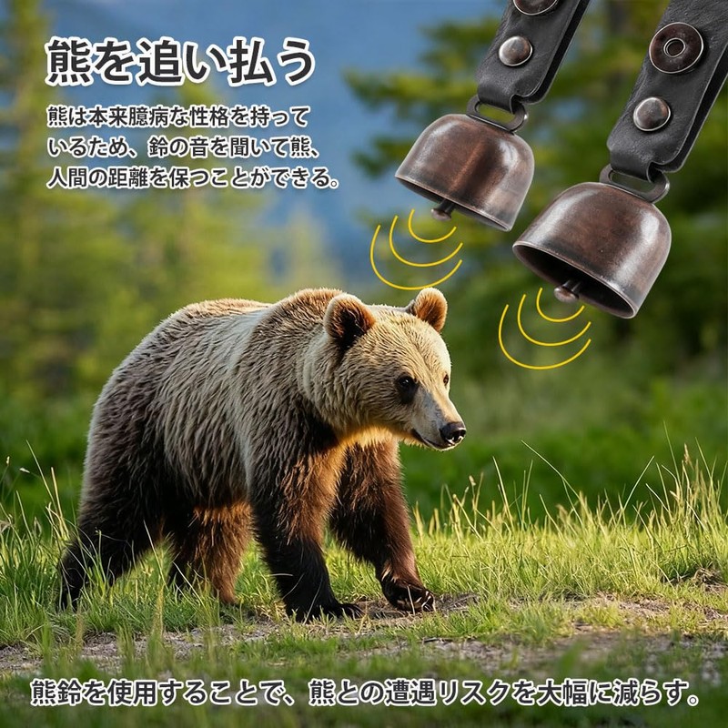 Samukos Bear Bell, Bear Bell, Animal Bell, Set of 2,