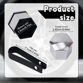 BOXOB 20pcs Car Wheel Lug Nut Covers, 19mm Hexagonal Nut Covers with Removal Tool Wheel Bolt Caps Automotive Exterior Accessories for Most Car (Silver)