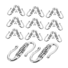 KONTONTY 20pcs Retro Alloy Jewelry Buckle Tibetan s Shape Hook Clasp for DIY Charm Making