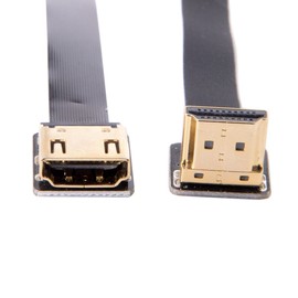 cablecc CYFPV Up - Cable Plano HDMI de 90 Grados a Hembra FPC para fotografía de Antena HDTV, 50 cm