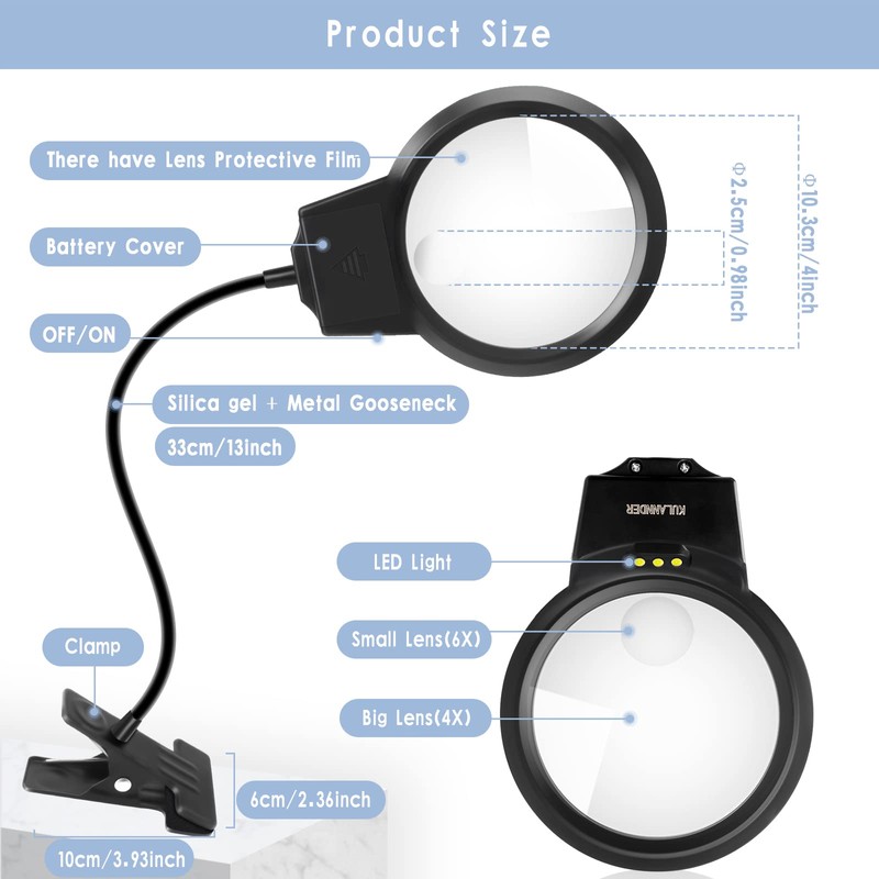 5D Diamond Painting Tools, LED Light with Magnifiers for Diamond
