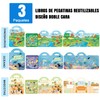 3 Pack Libros de Calcomanías Reutilizables Pegatinas Para Niños de