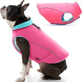 Gooby Sports Vest Dog Jacket - Reflective Dog Vest with D Ring Leash - Warm Fleece Lined Small Dog Sweater, Hook and Loop Closure - Dog Clothes for Small Dogs Boy or Girl for Indoor and Outdoor Use