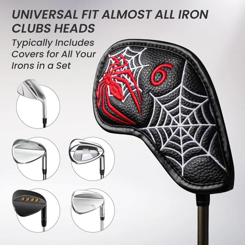 Golf Iron Head Covers Numbers Synthetic Leather Headcover Deluxe Value