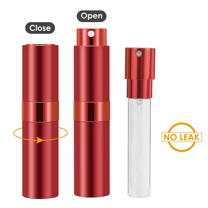 Saiveina 8ml Travel Atomizer Bottles, Refillable Mini Fragrance Bottles, Empty