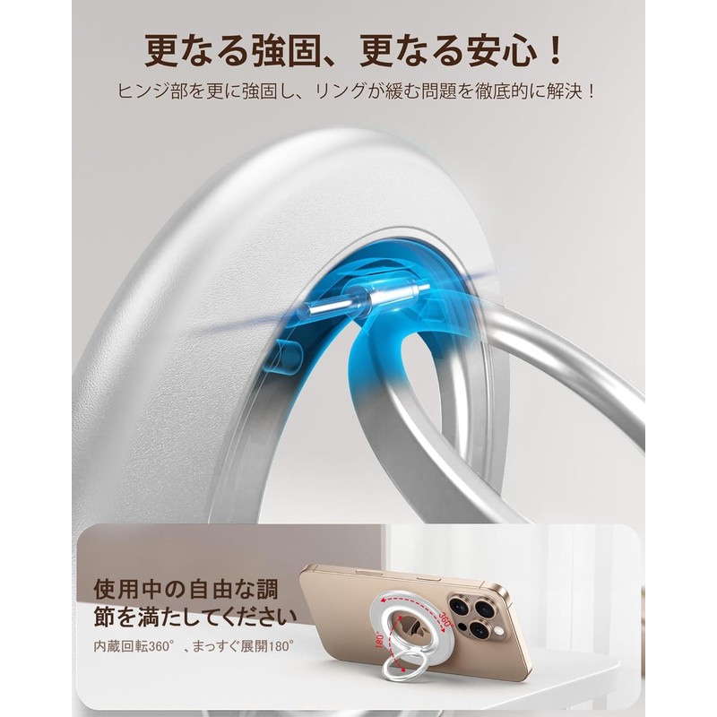 MagSafe Smartphone Ring, Magnetic Ring, Smartphone Stand, [Double-sided Magnet &