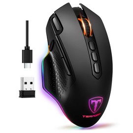 TERPORT S600 Mouse Gaming de Modo Dual Inalámbrico, Ratón de 10000DPI Sensor Optico, Mouse Gamer de RGB Retroiluminación, Ratón Inalámbrico...        