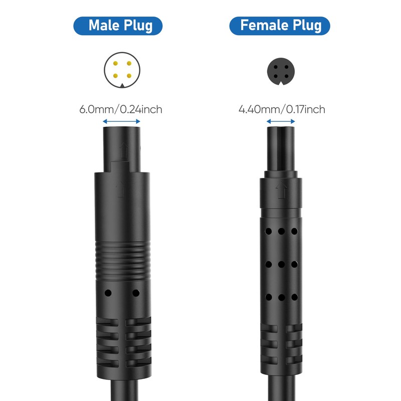 YQMAJIM 4Pin Backup Camera Extension Cable, (10Ft 4P) Pure Copper