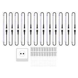 LED Plant Grow Light Strips 12-inch Full Spectrum Grow Lights for Indoor Plants Plug and Play 2.7W Plant Lights for Seedling Vegetable Flower Succulents Plants 12 Pack