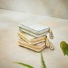 [VOICE] Italian Cowhide Leather Round Zipper Chabara Card Case, WH/PK