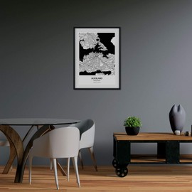 Nacnic Poster with map of Auckland - New Zealand. Sheets cities in Australia with seas and rivers in black color. A3 size
