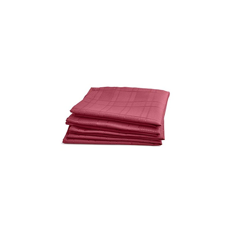 Emma Barclay Chequers - Jacquard Napkins in Wine - 17x17
