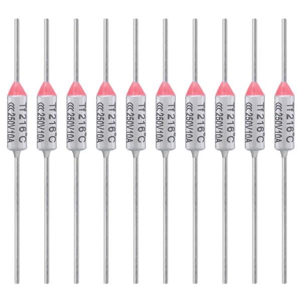 ALLECIN 10PCS Thermal Fuse 216 Degrees Celsius 10A 250V AEC216E