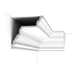 Orac Decor C307 | Purotouch High Density Polyurethane Foam Crown Moulding | Primed White | 10-3/8in Face x 78in Long