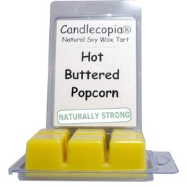 Candlecopia Hot Buttered Popcorn Strongly Scented Hand Poured Vegan Wax Melts, 12 Scented Wax Cubes, 6.4 Ounces in 2 x 6-Packs