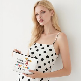 Cheerleading Gifts Makeup Bag Gifts for Cheerleaders Cheer Bag Stuff It's Me Hi I'm The Cheerleader Teammate Makeup Pouch Christmas Birthday Gift for Women Cheer Team