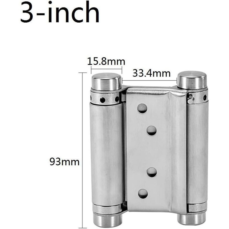 CENPEK 2PCS 3 Inch Stainless Steel Two-Way Hinge Double Opening