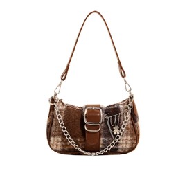 Nicole & Doris Women's Shoulder Bag, Fur Bag, Small, Fluffy, Cross-body Checked, Stylish, Retro, 2-Way Popular, Commuting to Work, Handbag, Adult, Autumn and Winter, Cute, For Outings, Travels,