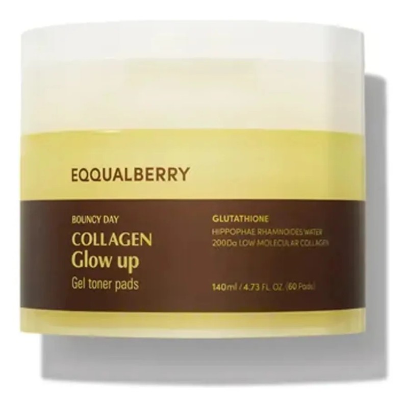 Eqqualberry Collagen Glow Up Gel Toner Pads 60 Pads