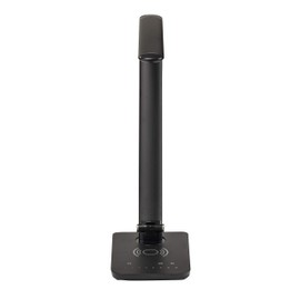 Safco 1009BL, Pivoting Neck, Built-in Wireless, USB Port Vamp LED Lamp with Charging Pad, Black