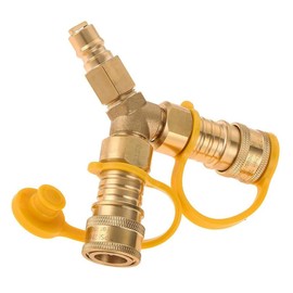 3/8" Natural Gas Y-Splitter Separator Quick Connect/Disconnect Adapter Fits Low Pressure Natural Gas or Propane Systems, Suitable for Natural Gas Grills, RV, Pizza Oven, Courtyard Fire Pits and More