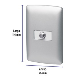 Volteck PA-TV-IP, Placa armada con conexión para TV color plata línea Italiana