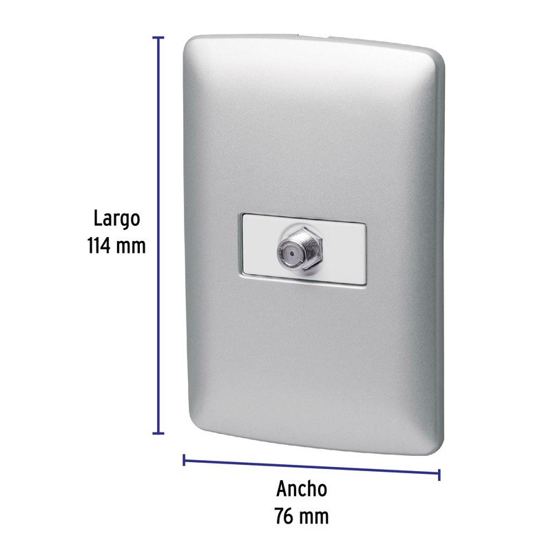 Volteck PA-TV-IP, Placa armada con conexión para TV color plata