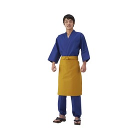 KOEI M20 Japanese Style Middle Apron, Hump, Length 25.2 inches (64 cm), 100% Cotton, Canvas, Front Hanging, Unisex, Black