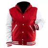 SpazeUp Baseball Jacket Women Hooded Highschool Winter Women's letterman Varsity